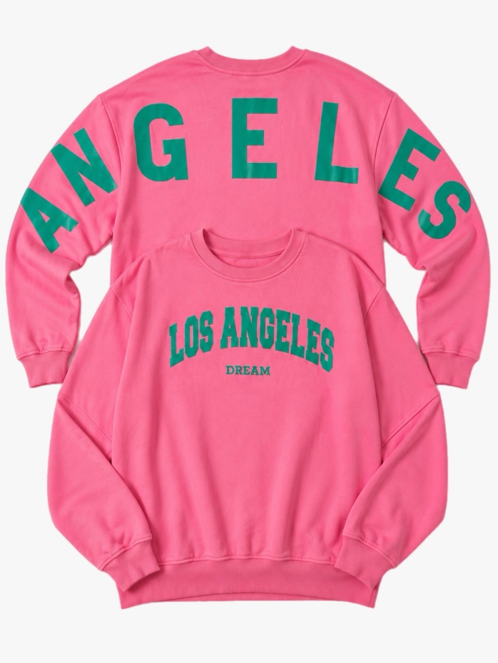 NWT Lily Coco Los Angeles Dream Pink Green Sweatshirt Size XL Oversized